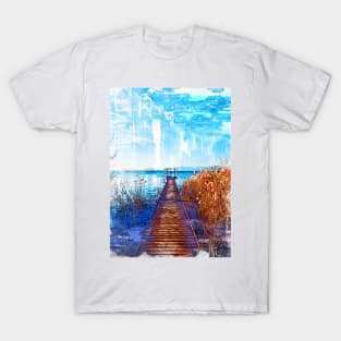 Lake Jetty In Veneto Italy T-Shirt